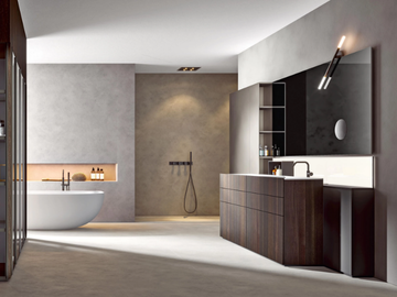 HEX 2331 - Floor-standing oak vanity unit with integrated washbasin by Edoné by Agorà - view 2